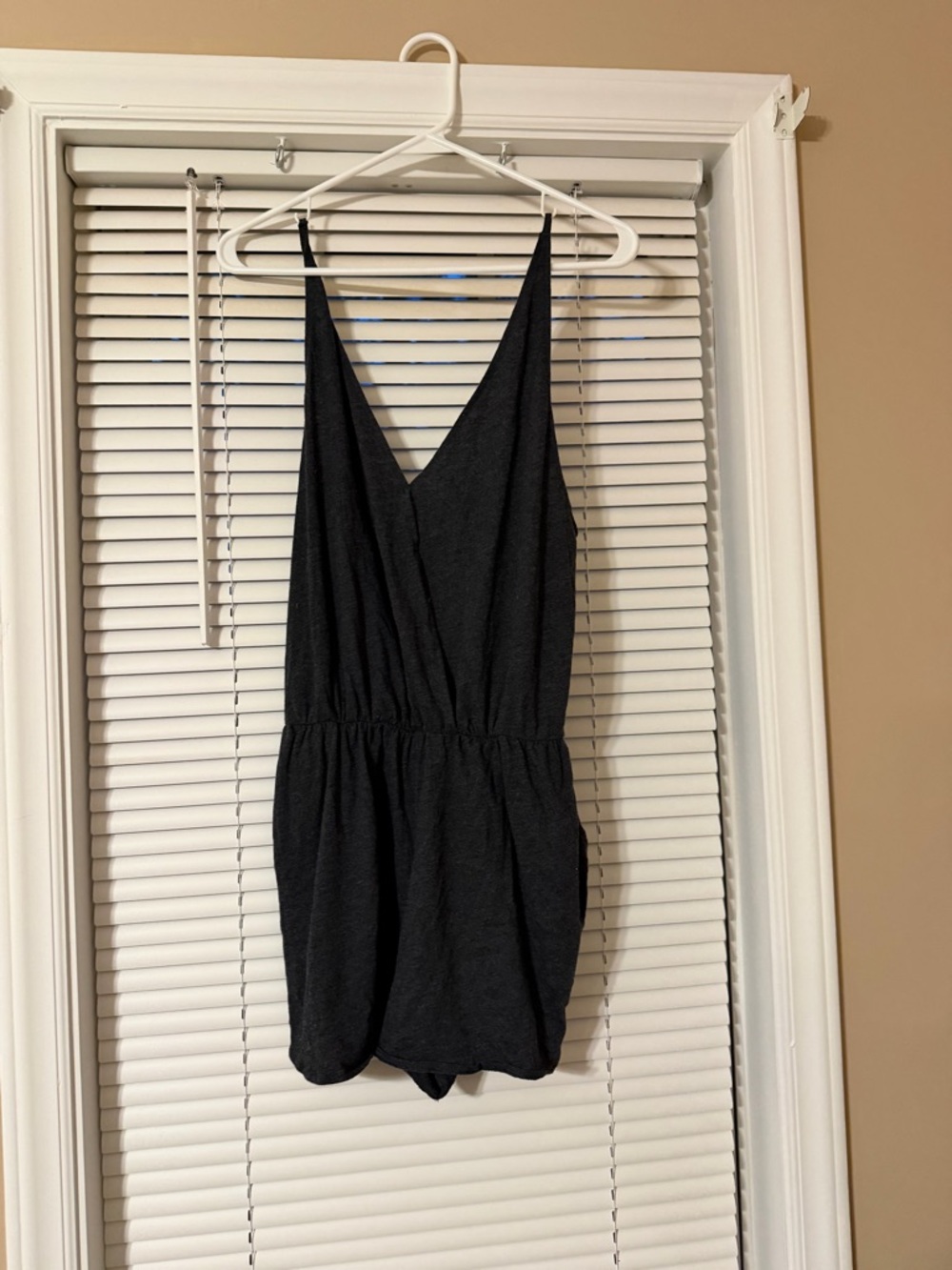 PINK Victoria's Secret Black V-Neck Romper with Elastic Waist
